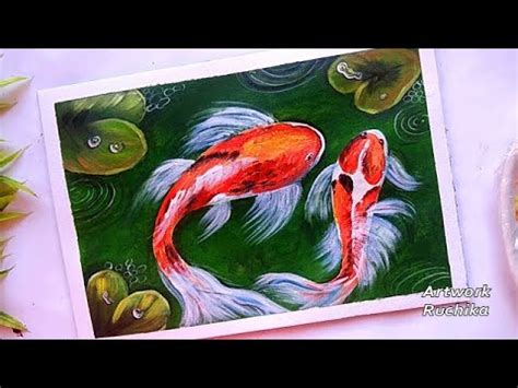 Easy KOI Fish Acrylic Painting | Beautiful Fish Painting Step by Step | Fish Painting - YouTube