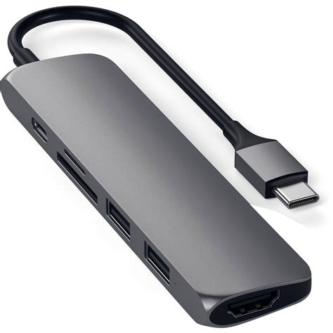 Satechi Slim Aluminum USB Type-C Multi-Port Adapter V2 ST-SCMA2M