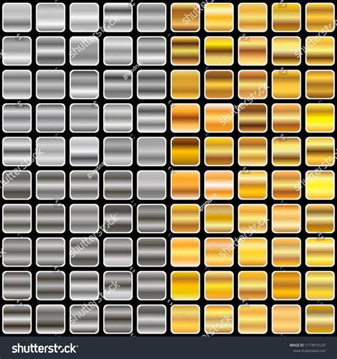 Set Gold Silver Gradient Backgrounds Templates Stock Illustration ...