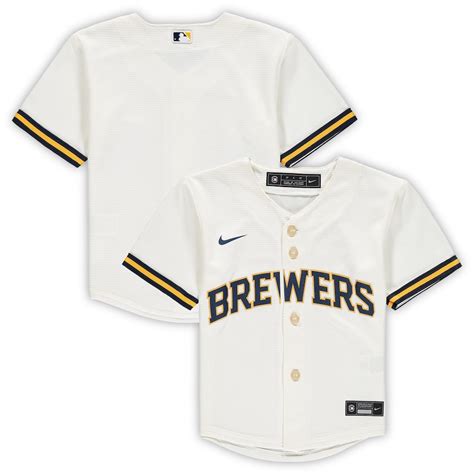 Toddler Milwaukee Brewers Nike Cream Official Team Jersey