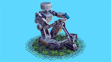 Pixel Art Robot - 3D model by jackchallans [4d79f0e] - Sketchfab