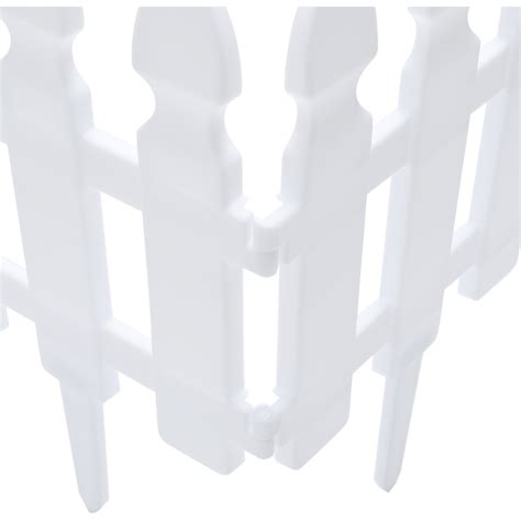 Plastic Picket Garden Fence Path Border Set of 4