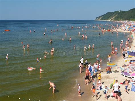 The beach in Miedzyzdroje editorial photography. Image of popular ...