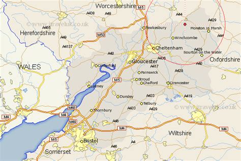 Buckland Map - Street and Road Maps of Gloucestershire England UK