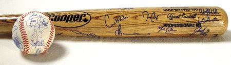 1993 Blue Jays World Series Team Signed Baseball and Bat (35”)