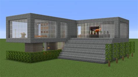 Minecraft - How to build a modern stone house 2 - YouTube