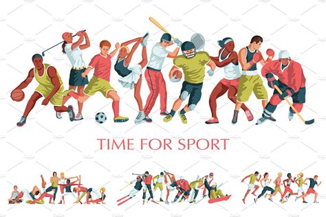 Sports vector illustrations set | People Illustrations ~ Creative Market