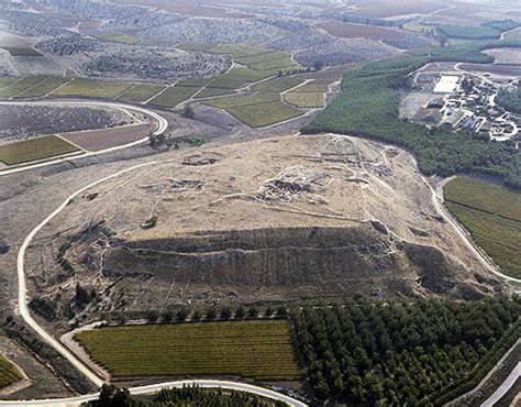 Lachish, aerial view of ancient city from the north, Israel