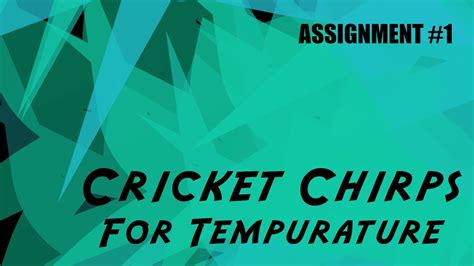 Crickets Chirps For Temperature Code - YouTube