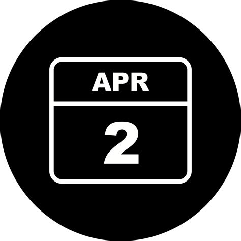 April 2nd Date on a Single Day Calendar 504000 Vector Art at Vecteezy