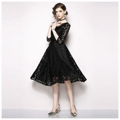 Women Casual Lace Dress A-line Elegant Ladies Party tunic Dresses Plus ...