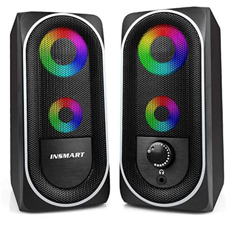 Computer Speakers RGB Gaming Speaker 2.0 USB Powered Stereo Volume ...