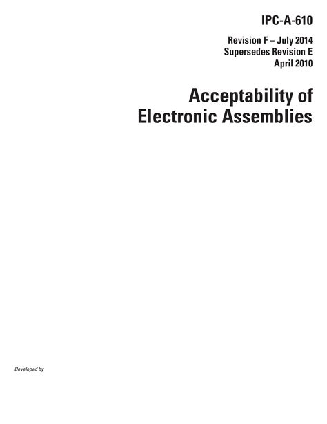 IPC-A-610 - Revision F - Standard Only Acceptability of Electronic Assemblies