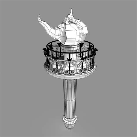 statue liberty torch 3d max