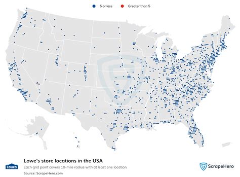 Map Of Usa With Lowe's Marked Cheapest Offers | pwponderings.com