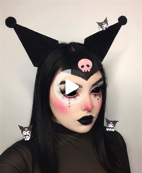 𝖝𝖘𝖙𝖝𝖊𝖋𝖝 𝖒𝖆𝖐𝖊𝖚𝖕 on Instagram: "Kuromi 🖤 inspo @blondetaki 💕 lips ...