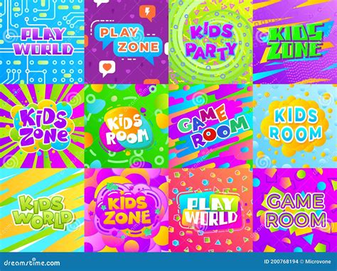 Game Room Banners. Kid Fun Signs, Child Playground Play Area Stickers ...