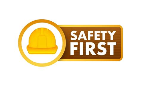 Safety First shield sign. Health and safety. Vector stock illustration 29895422 Vector Art at ...