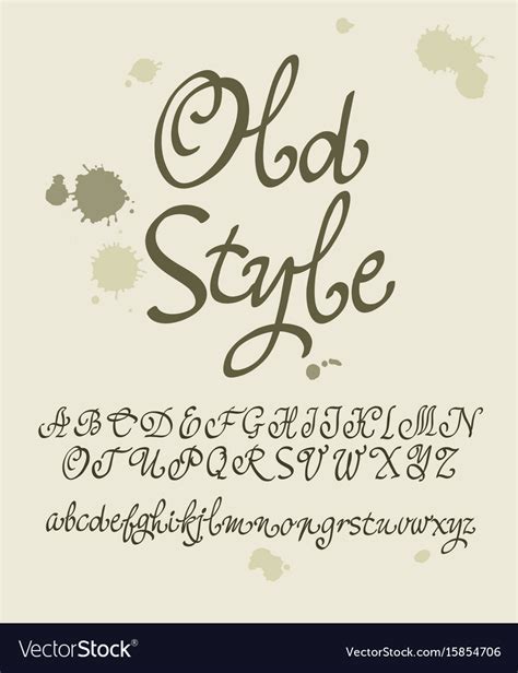 Handwritten calligraphic font old style Royalty Free Vector