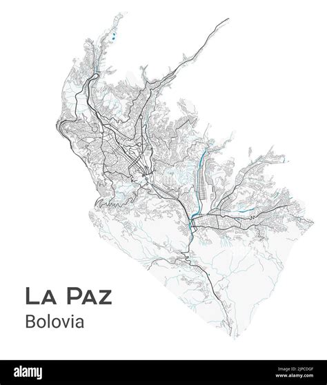 Mapa vectorial de La Paz. Mapa detallado del área administrativa de la ciudad de La Paz ...