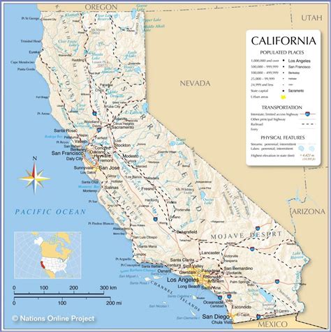 Reference Maps Of California, Usa - Nations Online Project - Best ...