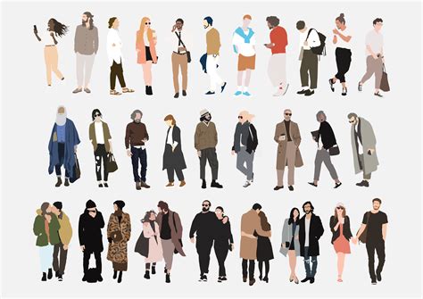 27 Flat Vector People Illustrations Walking | Etsy in 2021 | People ...