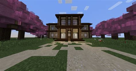 Basic House & Sakura Trees Minecraft Map