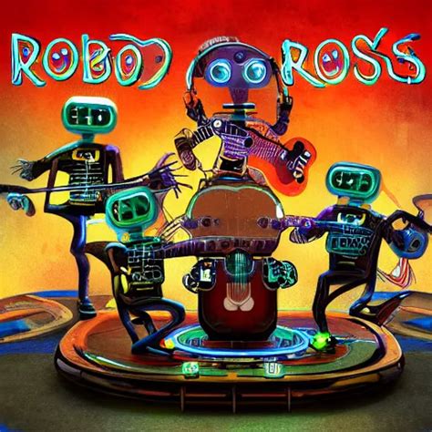 album art, robos rock, rockband with 3 steampunk | Stable Diffusion ...