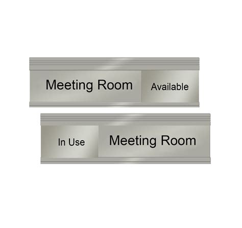 Meeting Room Slider Signs "In Use" Brushed Silver - NapNameplates.com