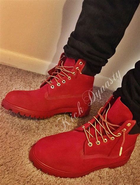 15% OFF SALE All Red Custom Dyed Timberland Boots Suede | Timberland boots, Red timberland boots ...