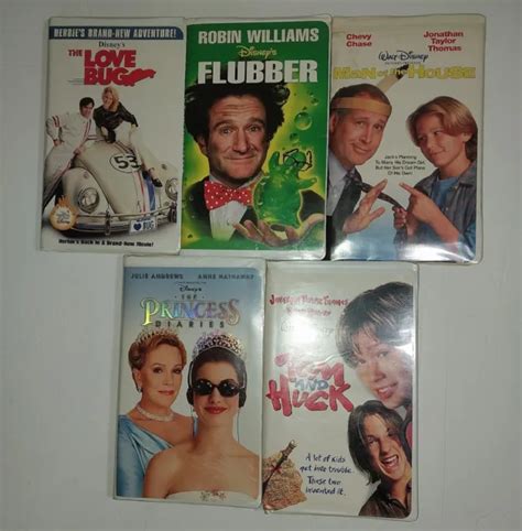 LOT OF 5 LIVE ACTION Disney VHS Movies: Tom And Huck, Princess Diaries, Flubber $14.99 - PicClick