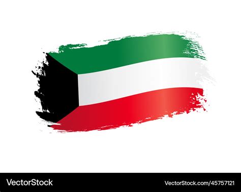 Kuwait flag made in textured brush stroke Vector Image