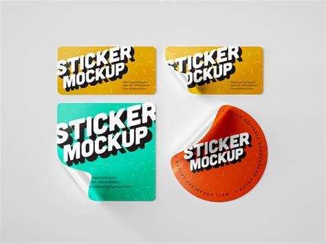 Premium PSD | Sticker mockup