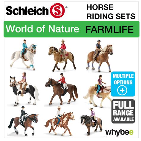 SCHLEICH WORLD OF NATURE FARM LIFE HORSE RIDING SETS HORSE TOYS ...