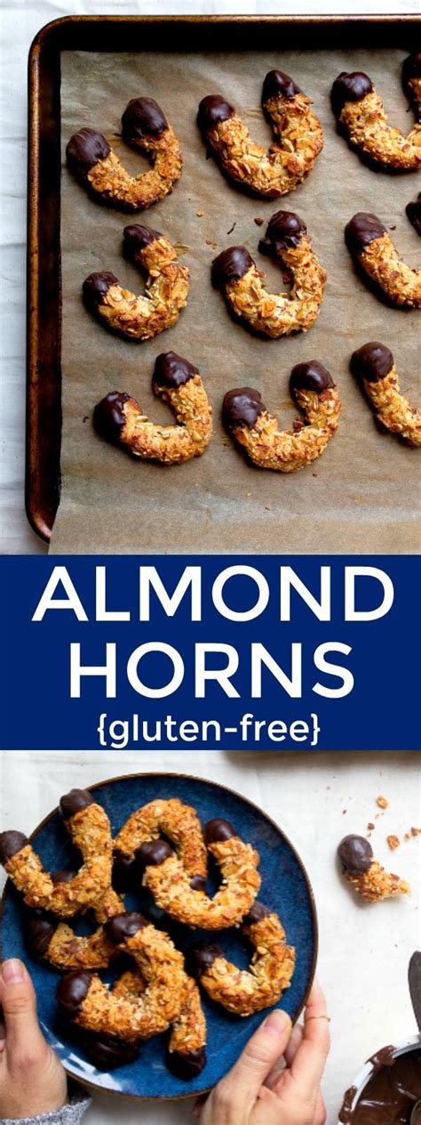 Almond Horns Cookies Dipped in Chocolate (gluten free) - Dessert for Two | Recipe | Free ...