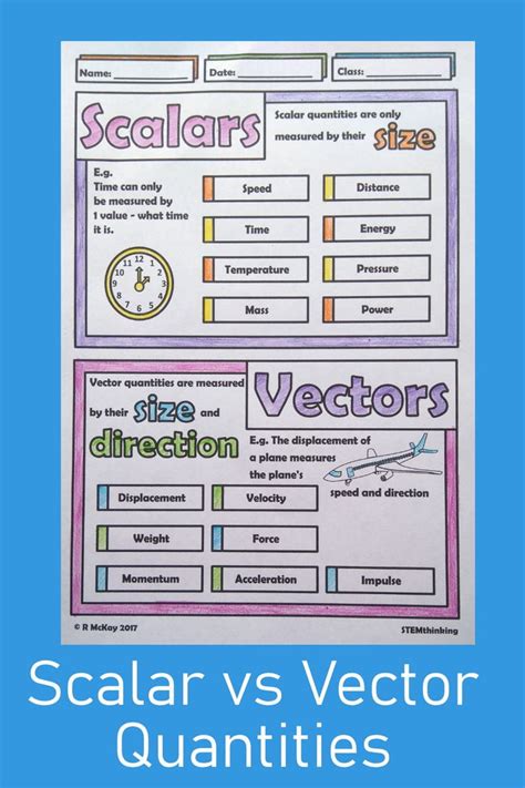 Vector And Scalar Worksheet With Answers