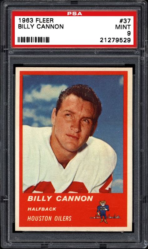 1963 Fleer Billy Cannon | PSA CardFacts®