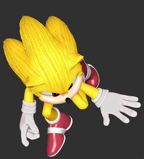 Super Sonic Fanart - 3D Model by Bon Bon Art