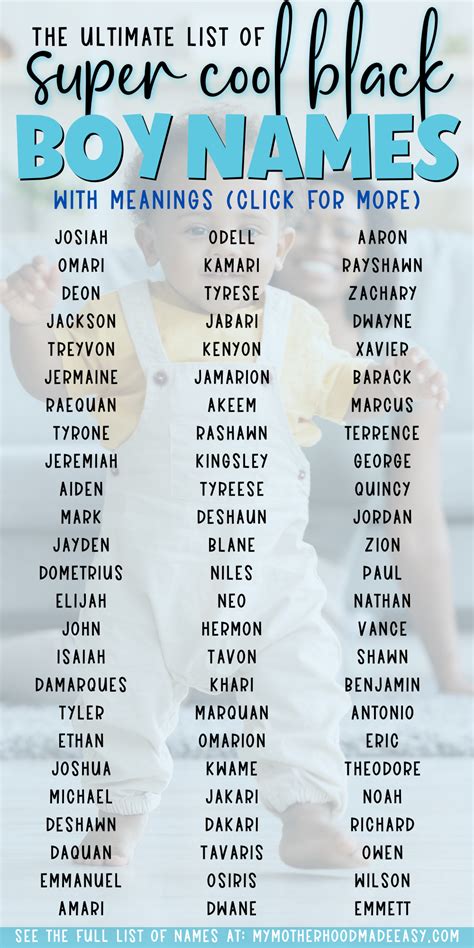 235+ Best African American Black Baby Boy Names (+meanings) – My ...