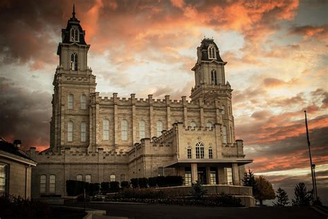 Manti Utah LDS Temple - Sky on FIre Photograph by Elias James - Fine ...