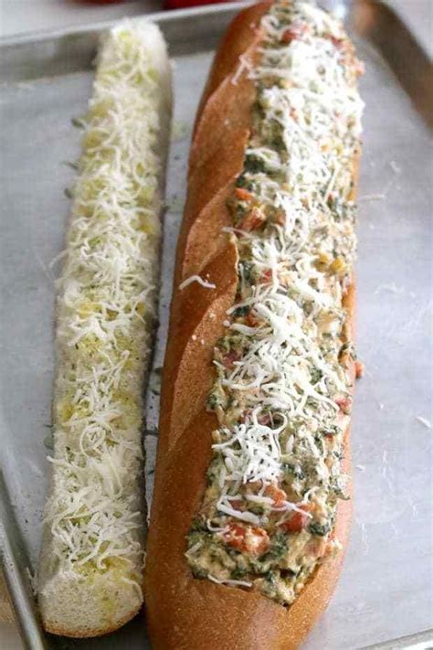 Stuffed French Bread | Recipe | Appetizers for party, Spinach dip, Bread appetizers