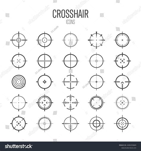 Crosshair Gun Sight Vector Icons Bullseye Stock Vector (Royalty Free ...