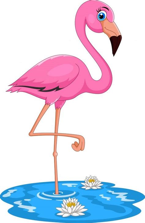 Premium Vector | Cute cartoon pink flamingo bird | Flamingo clip art ...