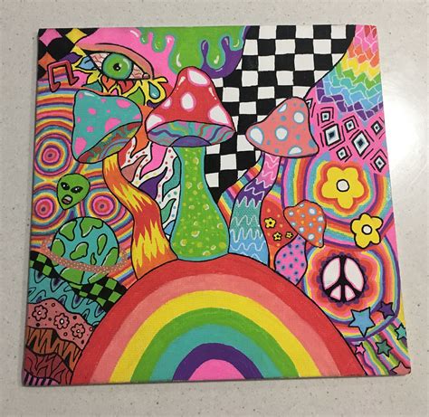 Trippy hippy art on canvas | Diy canvas art, Hippie painting, Diy canvas art painting