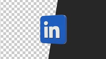 Premium PSD | Linkedin 3d square blue logo icon.