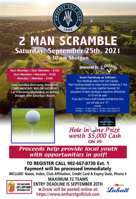 2 Man Scramble | Amherst Golf Club