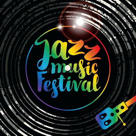 Poster for Jazz Music Festival with Vinyl Record Stock Vector ...