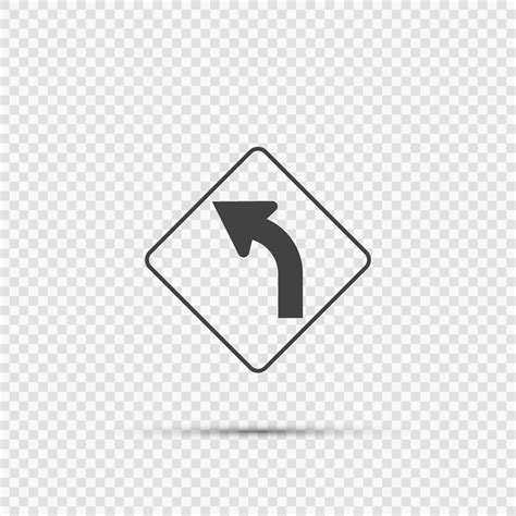 Left Curve Ahead Sign on transparent background 2261041 Vector Art at Vecteezy