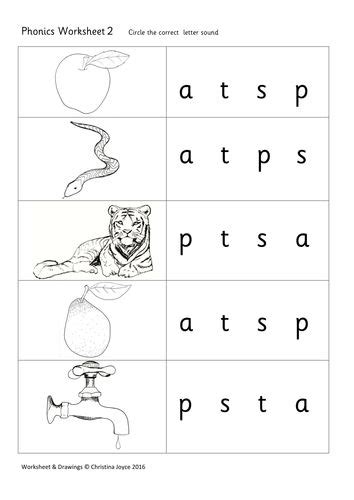 A worksheet for extra practice with learning phonics. S A T P sounds ...