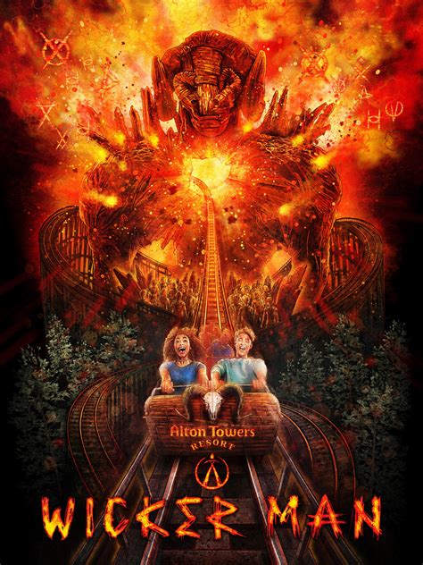 Kyle Lambert - Wicker Man - Alton Towers Poster Art